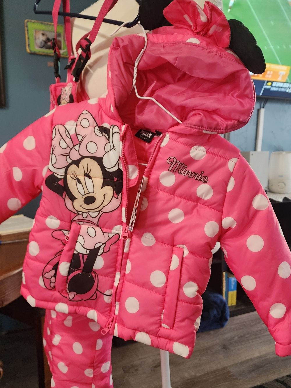Disney Minnie Mouse Pink Polka Dot Kids Jacket Sz 3T NWT